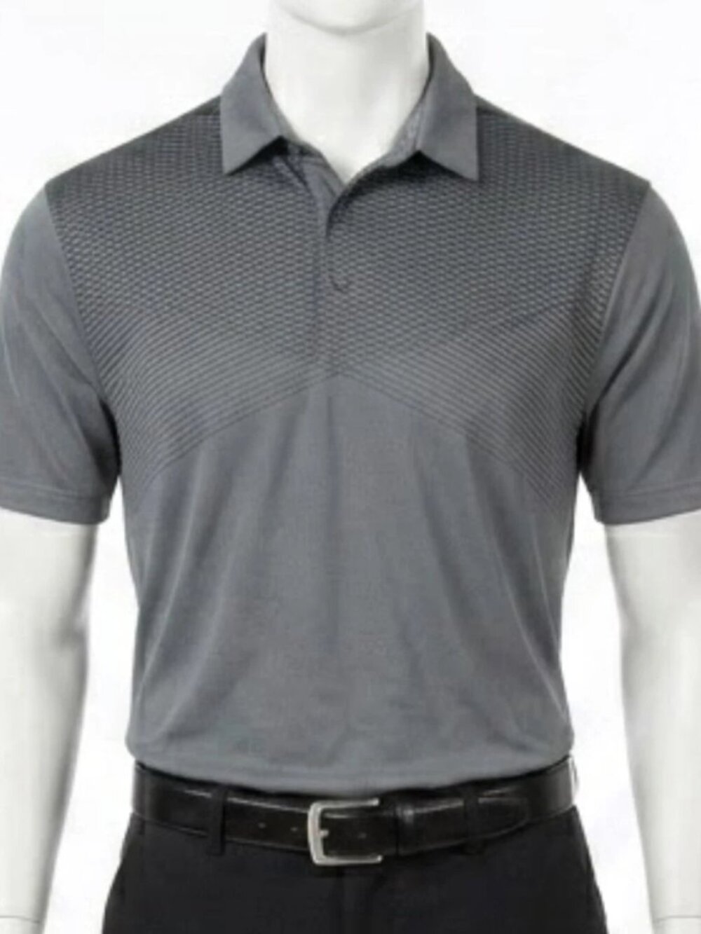 Under Armour Men's XL HeatGear Polo Shirt Loose Fit Grey Golf Geometric Pattern